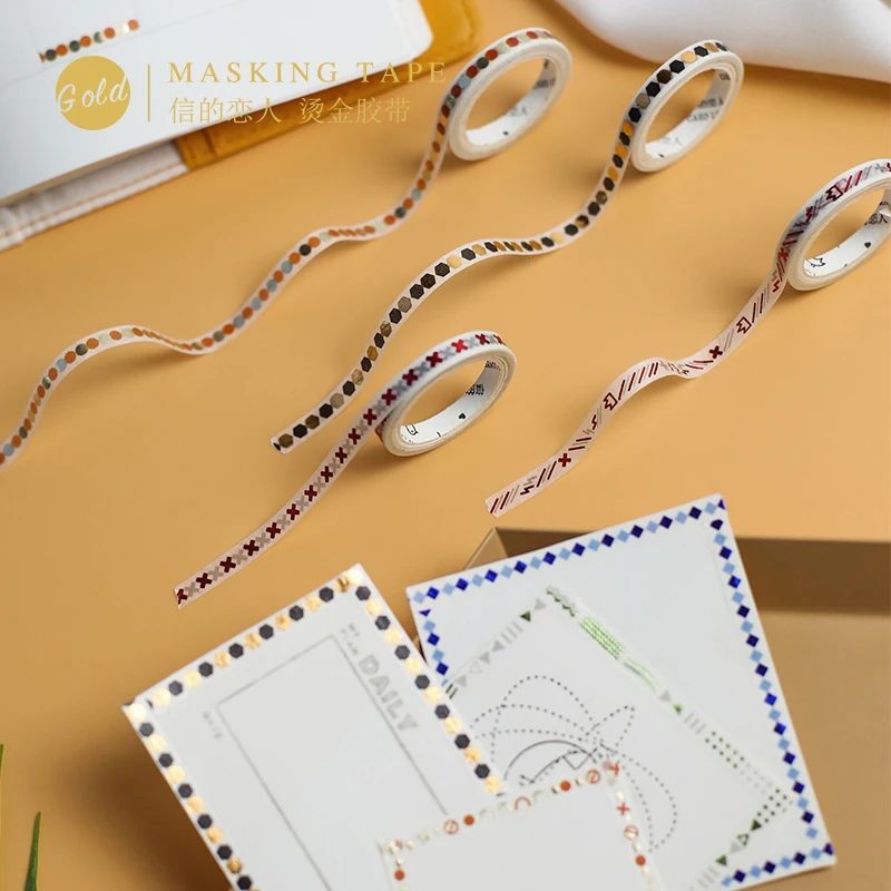 Slim gold stamping series paper washi tape DIY Decorative scrapbooking sticker album Scrapbook masking tape adhesive tapes
Slim gold stamping series paper washi tape DIY Decorative scrapbooking sticker album Scrapbook masking tape adhesive tapes