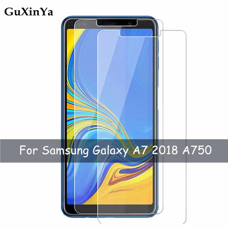 Закаленное стекло для Samsung Galaxy A7 2018 2 шт. Защитное экрана 9H с защитой от царапин