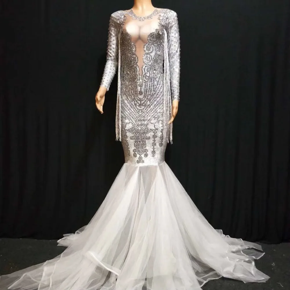New Arrival Women's Long Sleeve Sexy Tassel Floor-Length Trumpet Dress Beading Celebrity Fashion Dance Party Dress
New Arrival Women's Long Sleeve Sexy Tassel Floor-Length Trumpet Dress Beading Celebrity Fashion Dance Party Dress