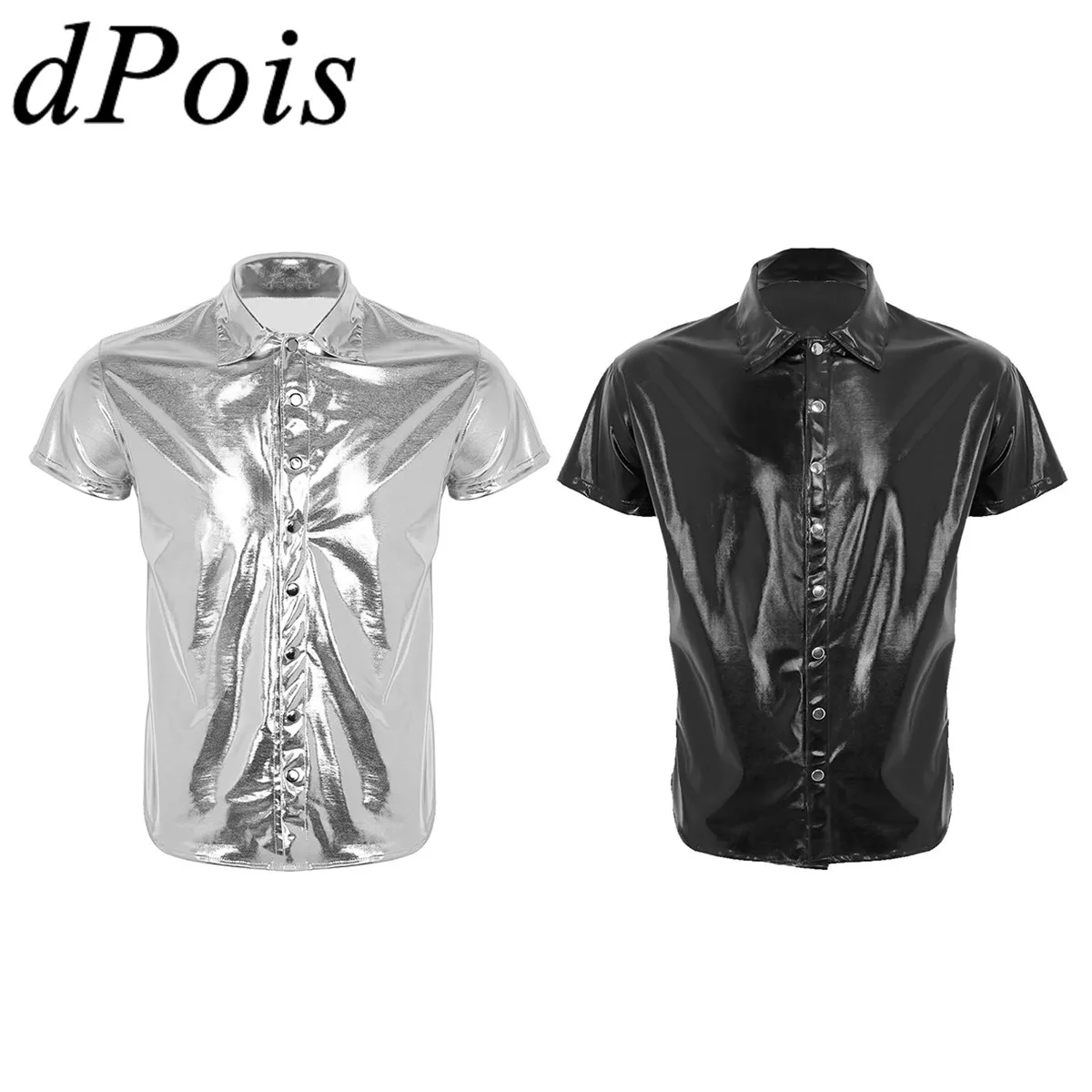 Male Men Reflective Wet Look Short Sleeve Patent Leather Latin Dance Shirt Nightclub Undershirt Party Stage Performance Costumes
Male Men Reflective Wet Look Short Sleeve Patent Leather Latin Dance Shirt Nightclub Undershirt Party Stage Performance Costumes