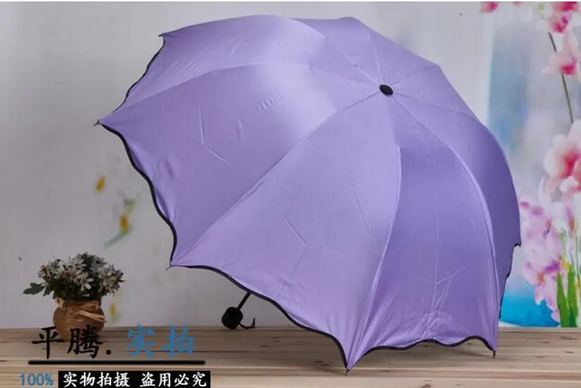 Rain Gear Water discoloration flower Summer Four-folding Sun/Rain Foldable Anti-UV Umbrellas Women Flouncing Dome Parasol
Rain Gear Water discoloration flower Summer Four-folding Sun/Rain Foldable Anti-UV Umbrellas Women Flouncing Dome Parasol