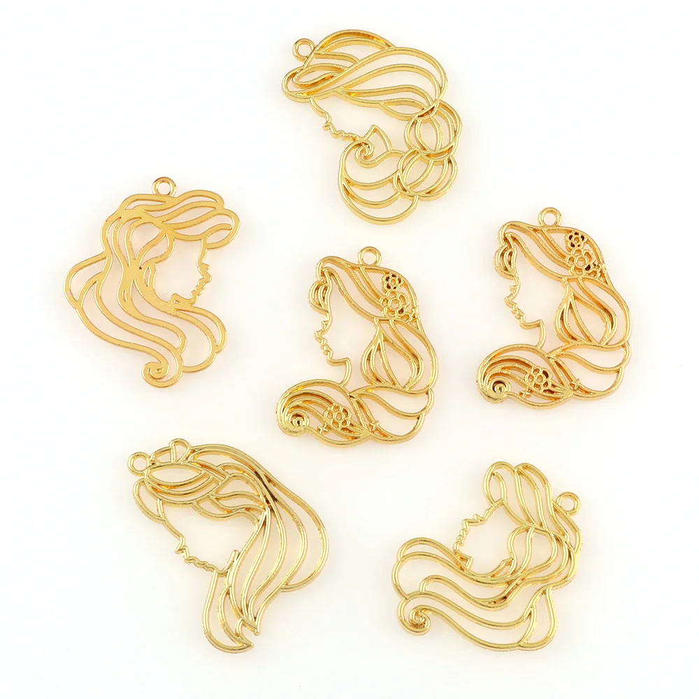 Metal Hollow Gold Color Metal Frame Pendant Mix Girl Hair Gold Charm Bezel Setting Cabochon Setting UV DIY Resin Charm 4pc/set
Metal Hollow Gold Color Metal Frame Pendant Mix Girl Hair Gold Charm Bezel Setting Cabochon Setting UV DIY Resin Charm 4pc/set