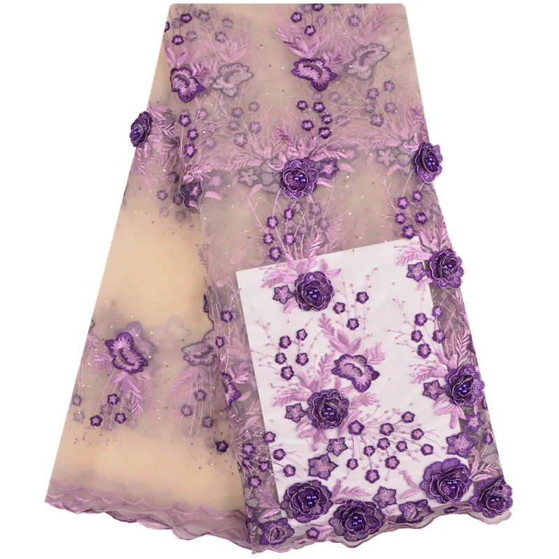 Beautiful Purple 3D Lace Fabric With Beads 3D Flower Embroidered Lace Appliques French Tulle Lace Fabric 5 Yards For Dress F1233
Beautiful Purple 3D Lace Fabric With Beads 3D Flower Embroidered Lace Appliques French Tulle Lace Fabric 5 Yards For Dress F1233