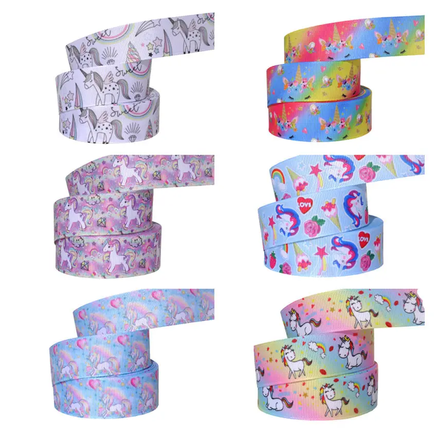 10Y/lot 1"25mm Rainbow Unicorn Printed Grosgrain Ribbon Fashion Fabric DIY Hairbows Accessories Holiday Decorations Materials
10Y/lot 1"25mm Rainbow Unicorn Printed Grosgrain Ribbon Fashion Fabric DIY Hairbows Accessories Holiday Decorations Materials