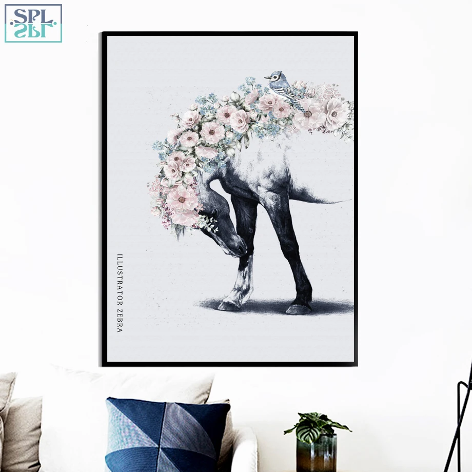 SPLSPL Horse Flower Canvas Painting Posters And Prints Wall Art Picture For Living Room Nordic Style Kids Room Decoration
SPLSPL Horse Flower Canvas Painting Posters And Prints Wall Art Picture For Living Room Nordic Style Kids Room Decoration