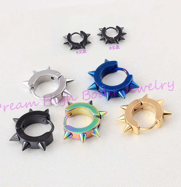HENGKE Jewelry Hoop Earring Men Cone Vacuum Plating Titanium Push earring back Punk Gothic COOL Popular Body Jewelry
HENGKE Jewelry Hoop Earring Men Cone Vacuum Plating Titanium Push earring back Punk Gothic COOL Popular Body Jewelry