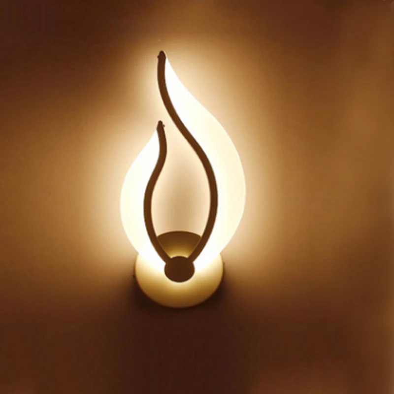 Светодио дный настенный светильник Рог форма пламя настенные светильники ночные