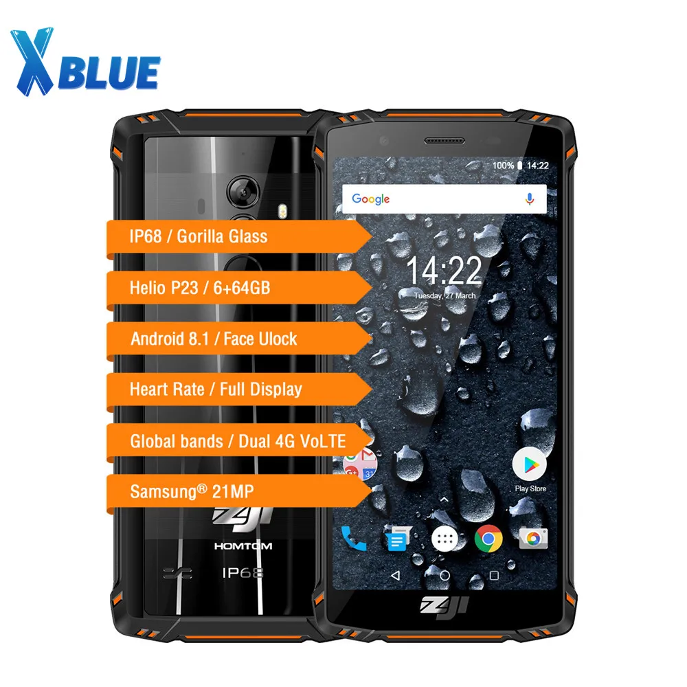 Смартфон HOMTOM ZOJI Z9, 6 ГБ + 64 ГБ, IP68, 5500 мАч, водонепроницаемый, с мобильный телефон, пульсометром, на базе Android 8,1, экран 5,7 дюйма, сканер отпечатков...
Смартфон HOMTOM ZOJI Z9, 6 ГБ + 64 ГБ, IP68, 5500 мАч, водонепроницаемый, с мобильный телефон, пульсометром, на базе Android 8,1, экран 5,7 дюйма, сканер отпечатков...