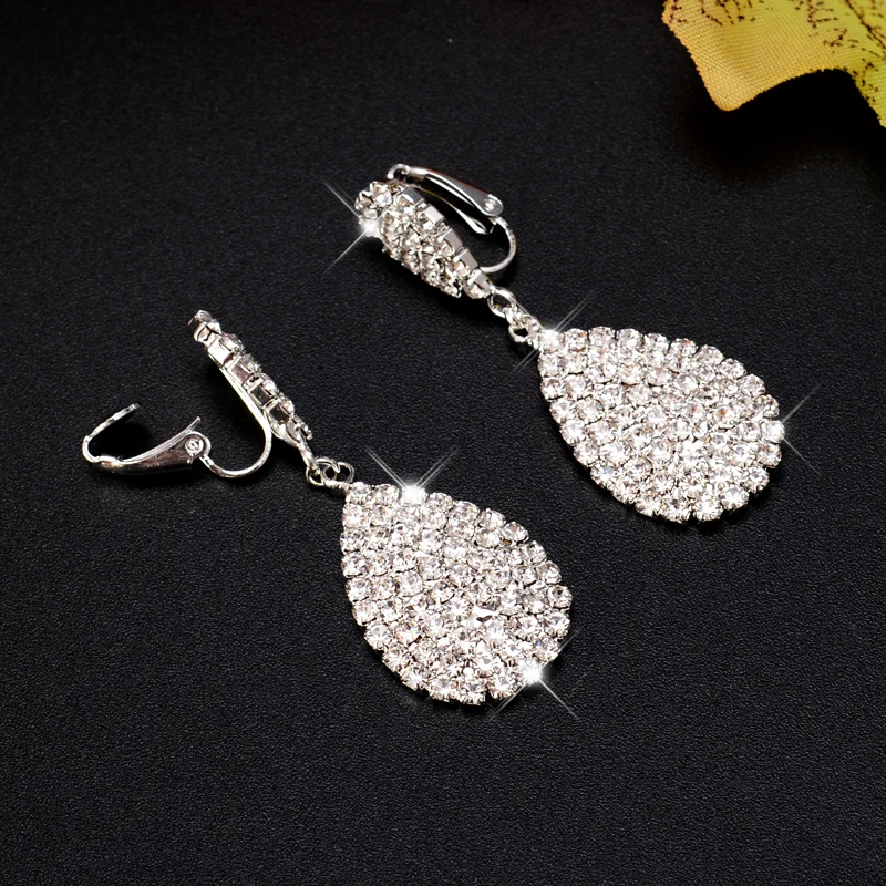 Shining Luxurious Austrian Crystal Full Clip Earrings Without Piercing Clip On Earring for Women Wedding Party Prom Jewelry
Shining Luxurious Austrian Crystal Full Clip Earrings Without Piercing Clip On Earring for Women Wedding Party Prom Jewelry