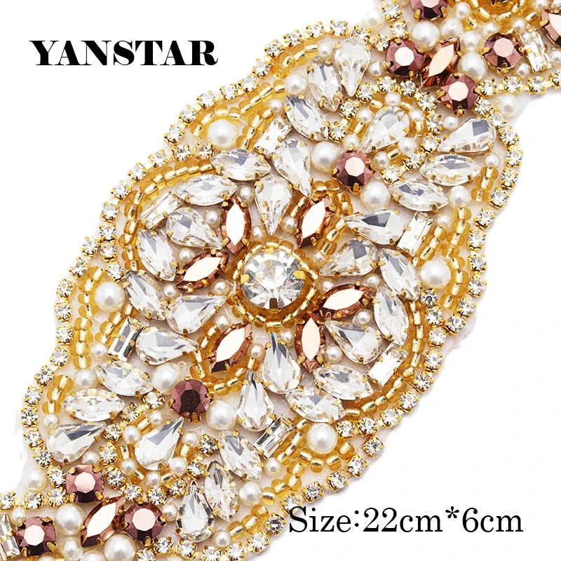 YANSTAR (5pcs) Hand Bridal Sash Rhinestones Appliques Accessory Clear Gold Crystal Sew On For Wedding Dress Belt YS989
YANSTAR (5pcs) Hand Bridal Sash Rhinestones Appliques Accessory Clear Gold Crystal Sew On For Wedding Dress Belt YS989