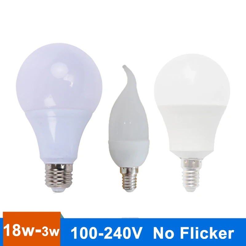 E27 Led Bulb E14 LED Candle Light Bulb 3W 5W 7W 9W 12W 15W 18W AC 220V SMD2835 Warm White Cold White for Chandelier LED Lamp
E27 Led Bulb E14 LED Candle Light Bulb 3W 5W 7W 9W 12W 15W 18W AC 220V SMD2835 Warm White Cold White for Chandelier LED Lamp