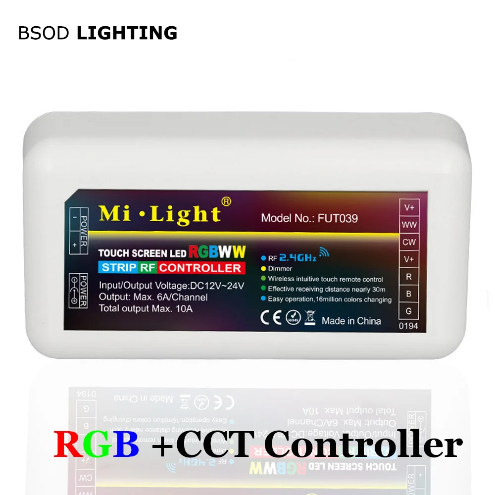 BSOD Milight Led Controller FUT039 RGB CCT CW WW 2.4G RF DC12V24V 4 Zones Dimmer Color Temperature Adjustable for Led Strip
BSOD Milight Led Controller FUT039 RGB CCT CW WW 2.4G RF DC12V24V 4 Zones Dimmer Color Temperature Adjustable for Led Strip