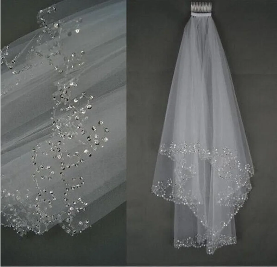 White Ivory Bridal Veils 2021 Wedding Veils Bridal Veil 2 Layer Handmade Beaded Crescent edge Bridal Accessories
White Ivory Bridal Veils 2021 Wedding Veils Bridal Veil 2 Layer Handmade Beaded Crescent edge Bridal Accessories