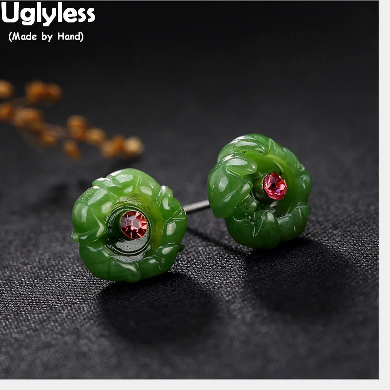 Uglyless S 925 Sterling Silver Natural Jade Green Flower Studs Earrings Women Statement Jasper Brincos Jewelry Handmade Bijoux
Uglyless S 925 Sterling Silver Natural Jade Green Flower Studs Earrings Women Statement Jasper Brincos Jewelry Handmade Bijoux