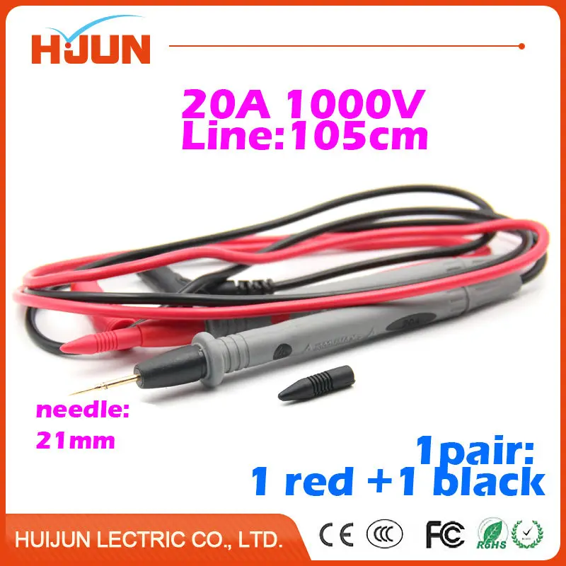 1pair 2pcs 105mm Universal Probe Test Leads Multimeter Test Probe Pin Tips Extension Line Cable Needle Point 20A 1000V
1pair 2pcs 105mm Universal Probe Test Leads Multimeter Test Probe Pin Tips Extension Line Cable Needle Point 20A 1000V