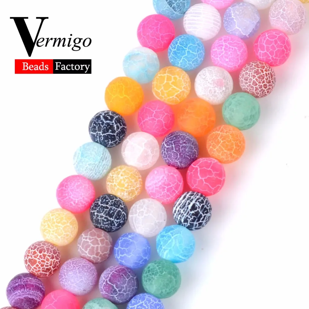 Natural Stone Frost Cracked Multicolor Agates Beads Onyx Loose Beads For Jewelry Making 4 6 8 10 12mm Diy Bracelet Necklace 15"
Natural Stone Frost Cracked Multicolor Agates Beads Onyx Loose Beads For Jewelry Making 4 6 8 10 12mm Diy Bracelet Necklace 15"