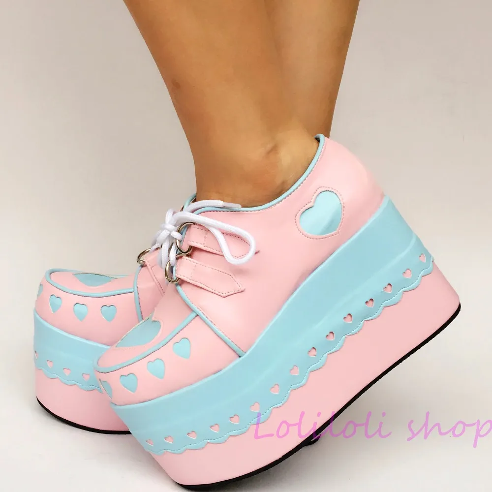 Princess sweet lolita shoes Japanese design customized special shaped shoes blue heart shaped pink platform shoes lace an1234
Princess sweet lolita shoes Japanese design customized special shaped shoes blue heart shaped pink platform shoes lace an1234