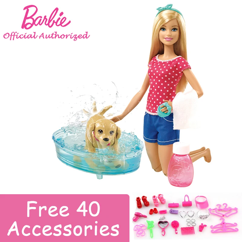 Genuine Barbie Girl Brand Funny Toy Doll Pet Washing Bath Lovely Puppy Toy With Pool learning&educational Barbie Doll DGy83
Genuine Barbie Girl Brand Funny Toy Doll Pet Washing Bath Lovely Puppy Toy With Pool learning&educational Barbie Doll DGy83