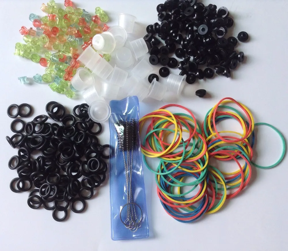 Hot Selling Tattoo Accessories Rubber Bands+Medium plastic cup + O-Rings + A-bar Grommet Nipple + Color Grommets +Tattoo Makeup
Hot Selling Tattoo Accessories Rubber Bands+Medium plastic cup + O-Rings + A-bar Grommet Nipple + Color Grommets +Tattoo Makeup