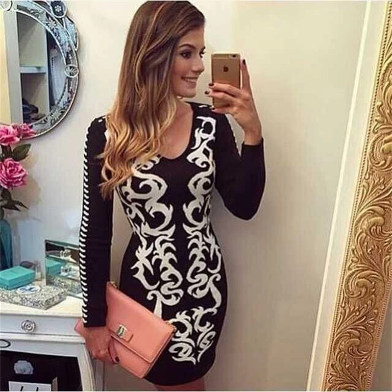 Winter Women Bandage Dress Jacquard Bodycon Vestidos Sexy O Neck Long Sleeve Party Rayon Bandage Dresses Female
Winter Women Bandage Dress Jacquard Bodycon Vestidos Sexy O Neck Long Sleeve Party Rayon Bandage Dresses Female