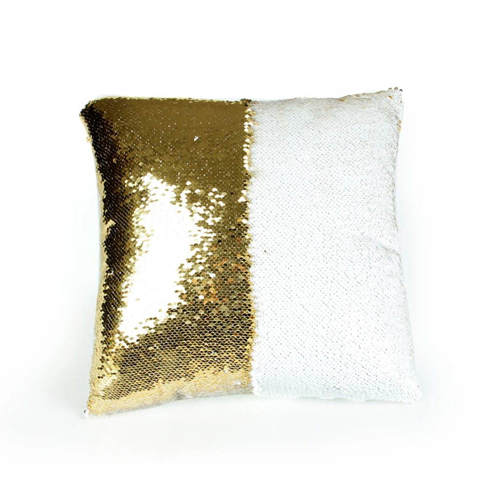 Pillow Cover Reversible Sequin Mermaid Magical Color Changing Throw Cushion Covers(White+Champ | Дом и сад