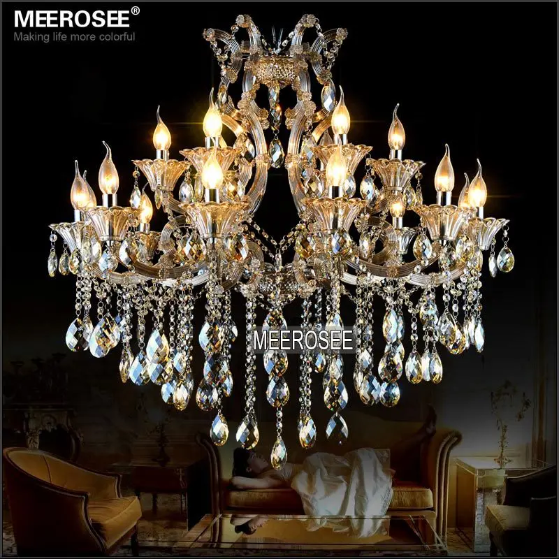 

Maria Theresa Crystal Chandelier Light Cognac LED Crystal Lustre 18 Light Lamp for Lobby Stair Hallway project MD2225