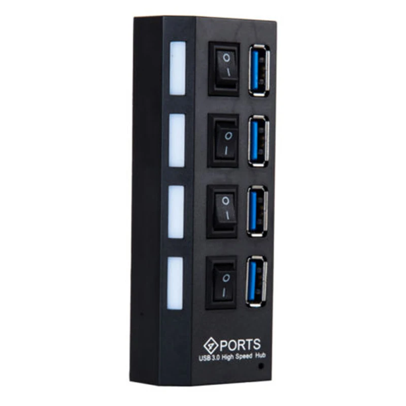 Chielecnal Mini USB 3 0 концентратор 4 порта 5 Гбит/с высокоскоростной с переключателем