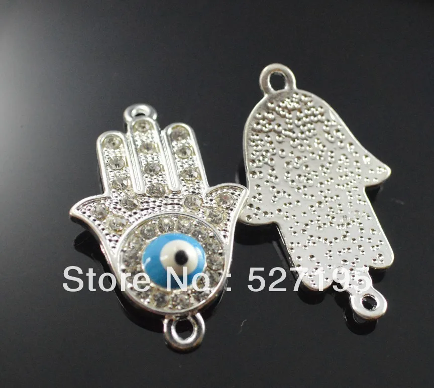 22x35mm Side Ways Crystal Rhinestones Hamsa Evil Eye Connector Charm Bead Fit For Charm Bracelets
22x35mm Side Ways Crystal Rhinestones Hamsa Evil Eye Connector Charm Bead Fit For Charm Bracelets