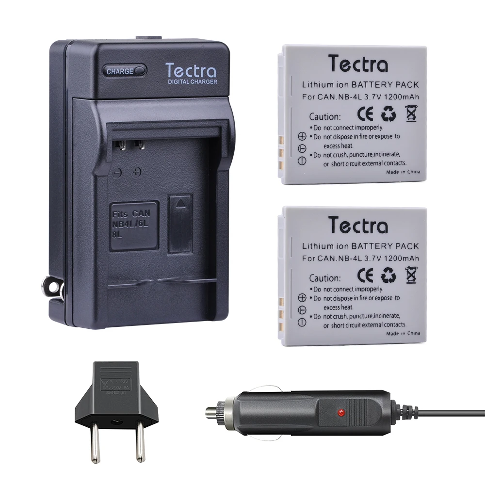 Tectra 2 шт. NB-4L NB 4L литий-ионная батарея для камеры + Цифровое зарядное устройство