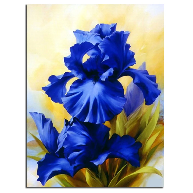

3D Blue flowers 40x50cm DIY Square Crystal Rhinestone Diamond Embroidery Pasted Paintings Diamond Mosaic Needlework Pictures