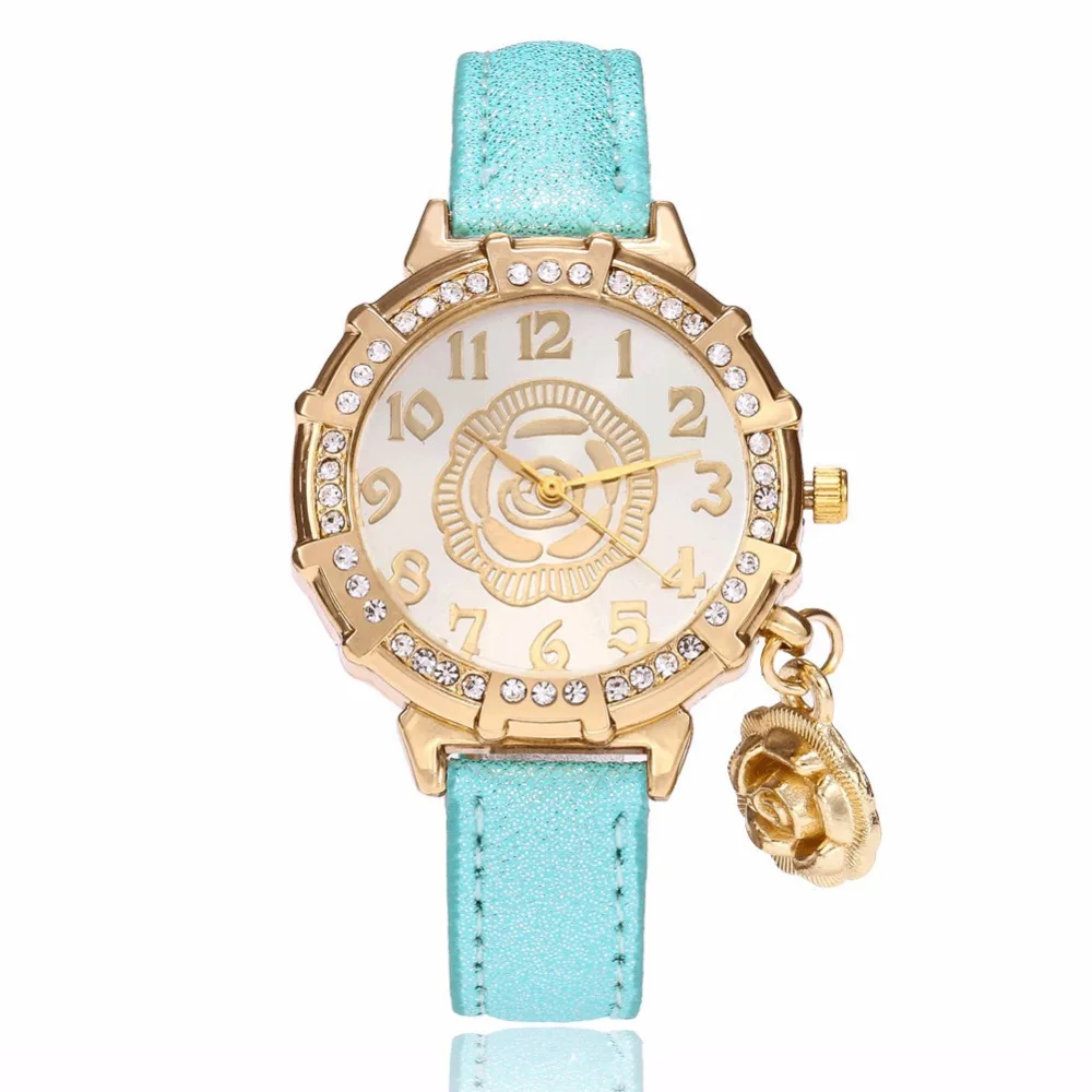 Женские часы 2017 модные повседневные женские с браслетом Роскошные Кварцевые