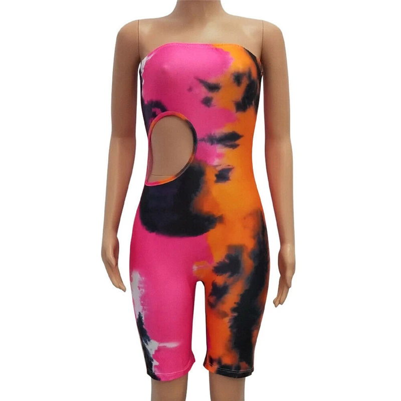 Women Jumpsuit Tie Dyeing Bodycon Strapless Casual Club Party Romper Overalls Femme 2019 Summer Fashion Tracksuit Sexy Clothes
Women Jumpsuit Tie Dyeing Bodycon Strapless Casual Club Party Romper Overalls Femme 2019 Summer Fashion Tracksuit Sexy Clothes
