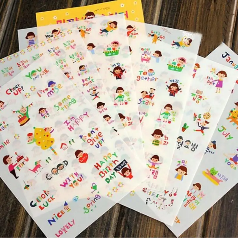 Fashion 6 sheets/lot 9Styles Cute Cartoon Toy Stickers Children Kids Scrapbooking Diary Album Decoration Adhesive | Игрушки и хобби