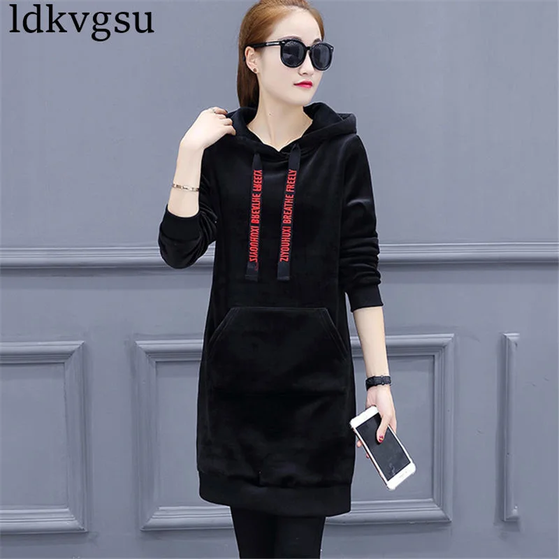 2020 Fashion Autumn Winter Coat Women Tops Large Size NEW Hooded Velours Loose Thickening Girls Clothes Sweatshirt A1719
2020 Fashion Autumn Winter Coat Women Tops Large Size NEW Hooded Velours Loose Thickening Girls Clothes Sweatshirt A1719