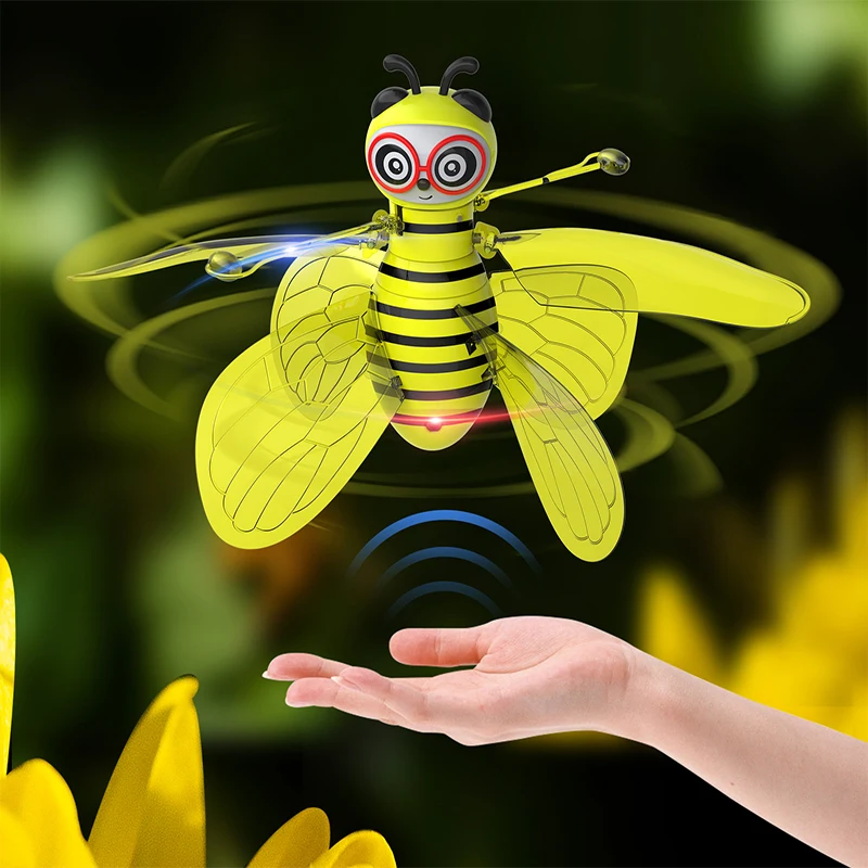 10cm Mini Flying Bee RC drone With wings Hand Sensing Induction Helicopter Electronic Model Quadcopter drohne Toys For Children
10cm Mini Flying Bee RC drone With wings Hand Sensing Induction Helicopter Electronic Model Quadcopter drohne Toys For Children