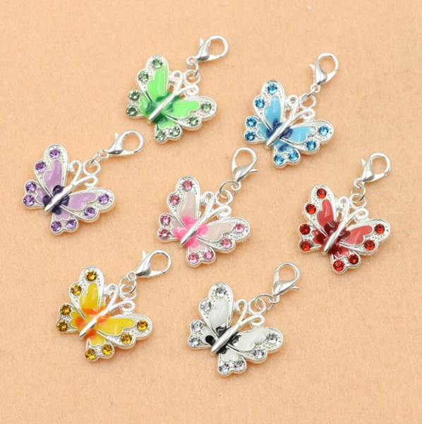 Mixed Silver Plated Enamel Crystal Butterfly Charm Bracelet Lobster Clasp DIY Jewelry Making Findings 36x21mm
Mixed Silver Plated Enamel Crystal Butterfly Charm Bracelet Lobster Clasp DIY Jewelry Making Findings 36x21mm