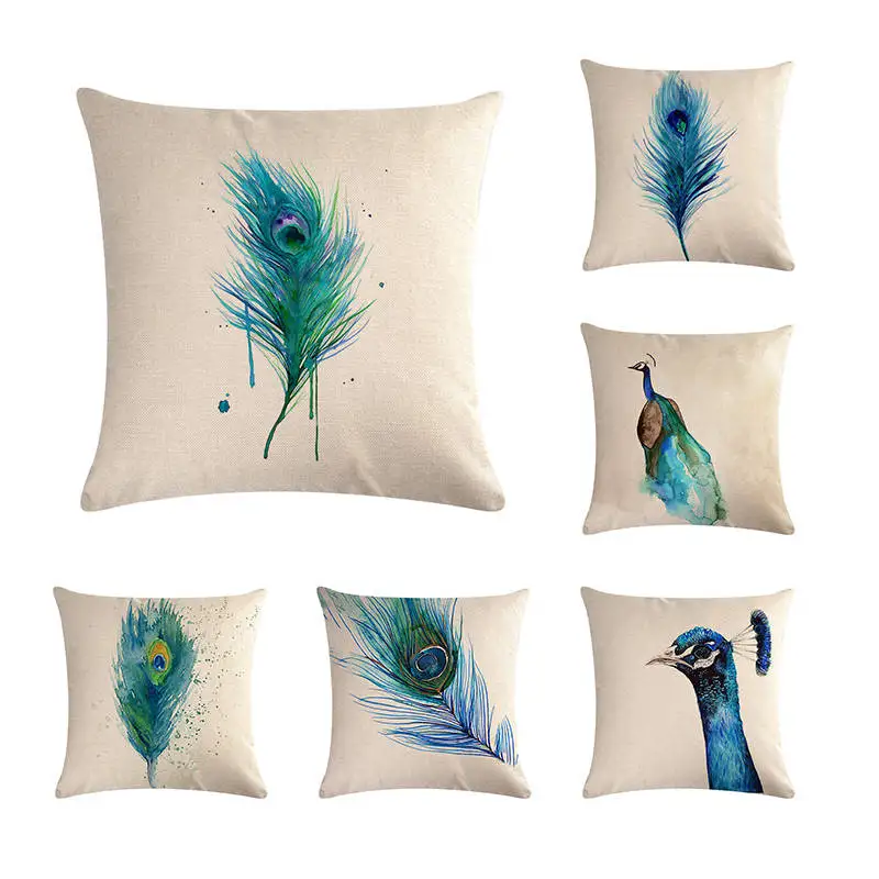 Linen Cushion Covers 45x45cm Throw Pillowcase Cushion Covers 10Types Peacock Feather Decorative Pillows Home Decor ZY177
Linen Cushion Covers 45x45cm Throw Pillowcase Cushion Covers 10Types Peacock Feather Decorative Pillows Home Decor ZY177