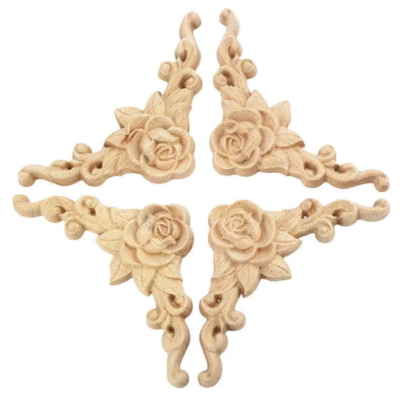 4pcs 8*8cm Wood Carved Corner Onlay Applique Door Cabinet Rose Unpainted European Style
4pcs 8*8cm Wood Carved Corner Onlay Applique Door Cabinet Rose Unpainted European Style