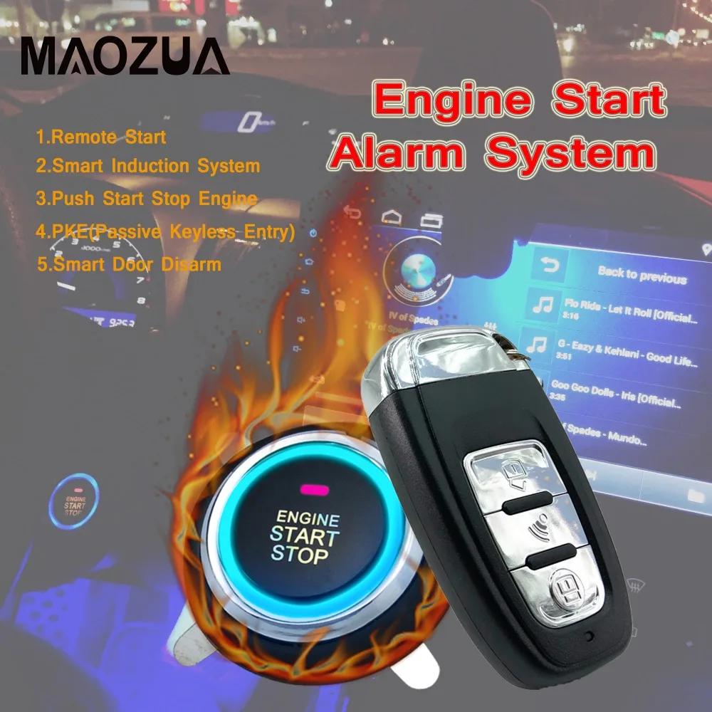 Auto Car SUV Alarm System With PKE Keyless Entry Engine Start Push Remote Starter Start Stop Button Auto Central Lock Autostart
Auto Car SUV Alarm System With PKE Keyless Entry Engine Start Push Remote Starter Start Stop Button Auto Central Lock Autostart