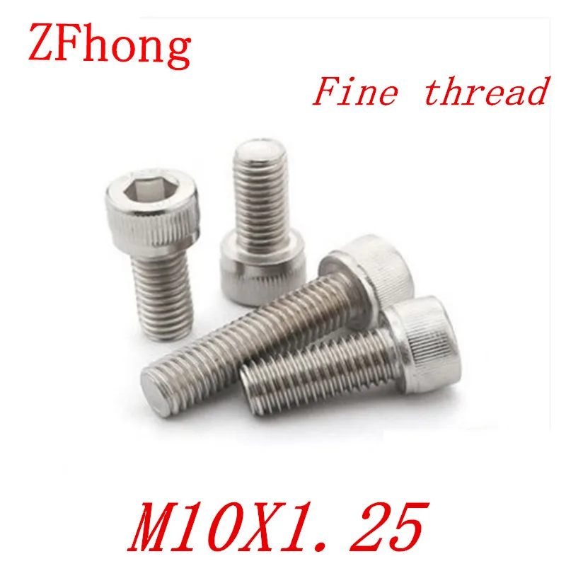 10PCS M10*1.25*20/25/30/35/40/50/60/70/80 m10 Stainless steel Fine thread hex hexagon socket cap head screw pitch 1.25mm
10PCS M10*1.25*20/25/30/35/40/50/60/70/80 m10 Stainless steel Fine thread hex hexagon socket cap head screw pitch 1.25mm