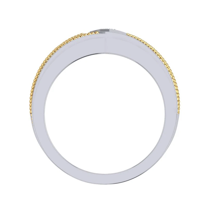 CaiMao 14K двухцветный Золотой 0.08ct натуральный бриллиант витая веревка Мужская