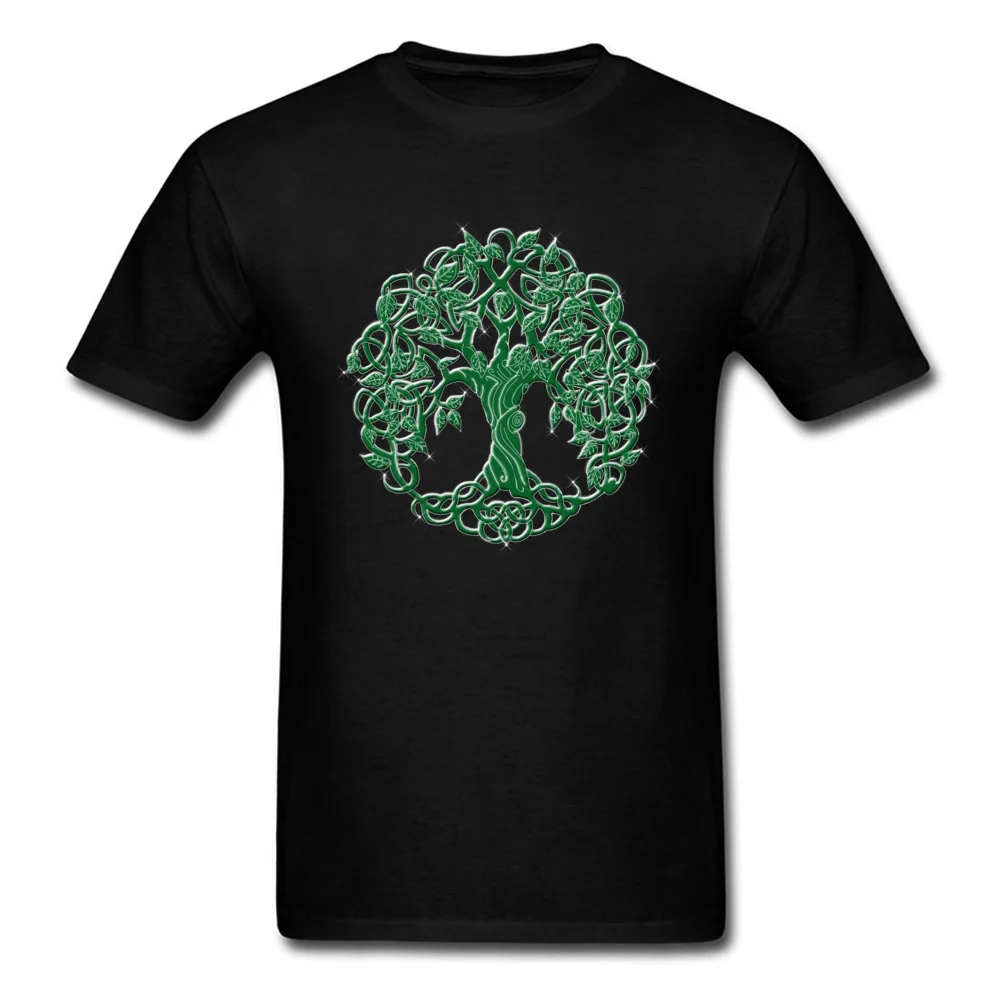 Мужская футболка с зеленым этническим узором Tree Of Life из 100% хлопка защитой от