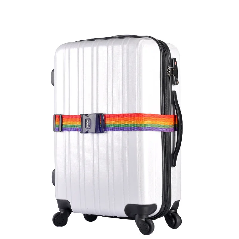 1 шт. Радужный дорожный ремешок для чемодана с 3-значным кодовым замком багажа 2 м |