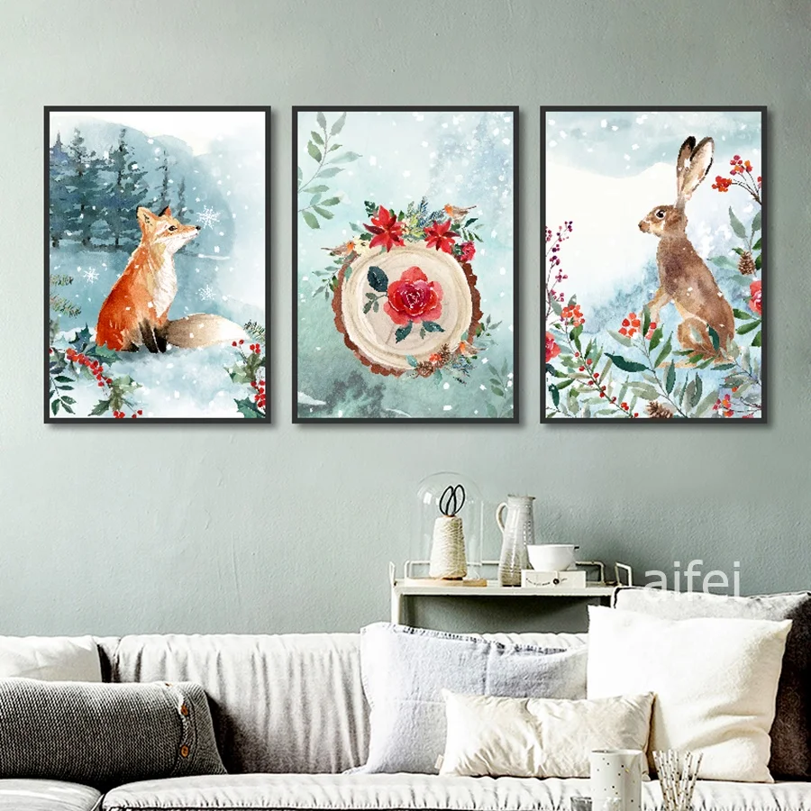 Nordic Decoration Home Art Poster Simple Forest Small Animal Cartoon Fox Rabbit Canvas Painting Child's Room Decor Wall Pictures
Nordic Decoration Home Art Poster Simple Forest Small Animal Cartoon Fox Rabbit Canvas Painting Child's Room Decor Wall Pictures