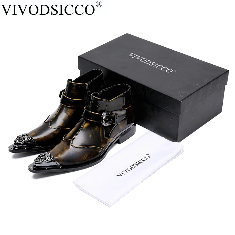 VIVODSICCO British Style Fashion Mens Pointed Toe Dress Boots Genuine Leather Ankle Boots Cowboy Boots Wedding Dress Shoes
VIVODSICCO British Style Fashion Mens Pointed Toe Dress Boots Genuine Leather Ankle Boots Cowboy Boots Wedding Dress Shoes