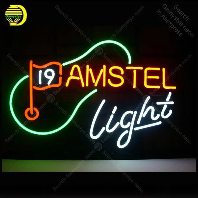 Неоновая вывеска для Amstel 19Th Hole Golf l неоновая лампочка знак настенный комнаты