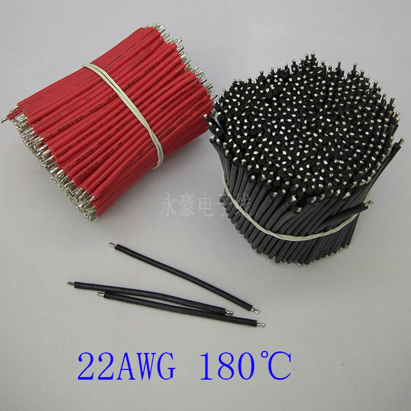 1000 шт. 30 мм 180 градусов 3239 * 22AWG красный и черный с олово проволока DIY панель кабель