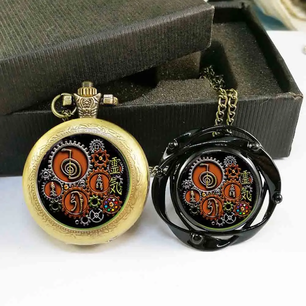 1set/lot Reiki Symbols in Steampunk design Pendant Necklace Glass Photo cabochon chain locket quartz pocket watch with box charm
1set/lot Reiki Symbols in Steampunk design Pendant Necklace Glass Photo cabochon chain locket quartz pocket watch with box charm