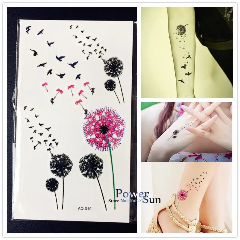 1PC Flying Birds Fariy Dandelion Temporary Tattoo Sticker Women PAQ-019 Kids Small Birds Flower Black Pink Tattoo For Girl Child
1PC Flying Birds Fariy Dandelion Temporary Tattoo Sticker Women PAQ-019 Kids Small Birds Flower Black Pink Tattoo For Girl Child