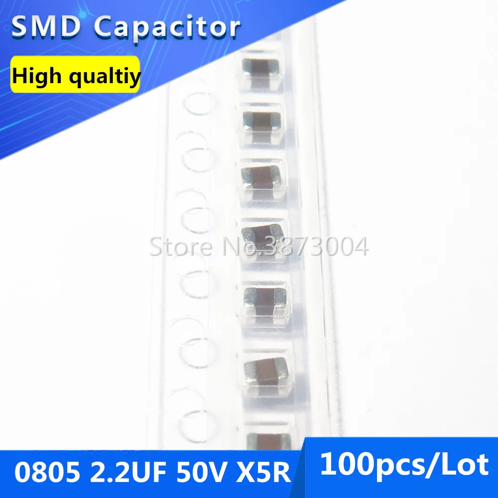 100pcs SMD Thick Film Chip Multilayer Ceramic Capacitor 0805 2.2UF 2200nF 50V X5R 10%
100pcs SMD Thick Film Chip Multilayer Ceramic Capacitor 0805 2.2UF 2200nF 50V X5R 10%